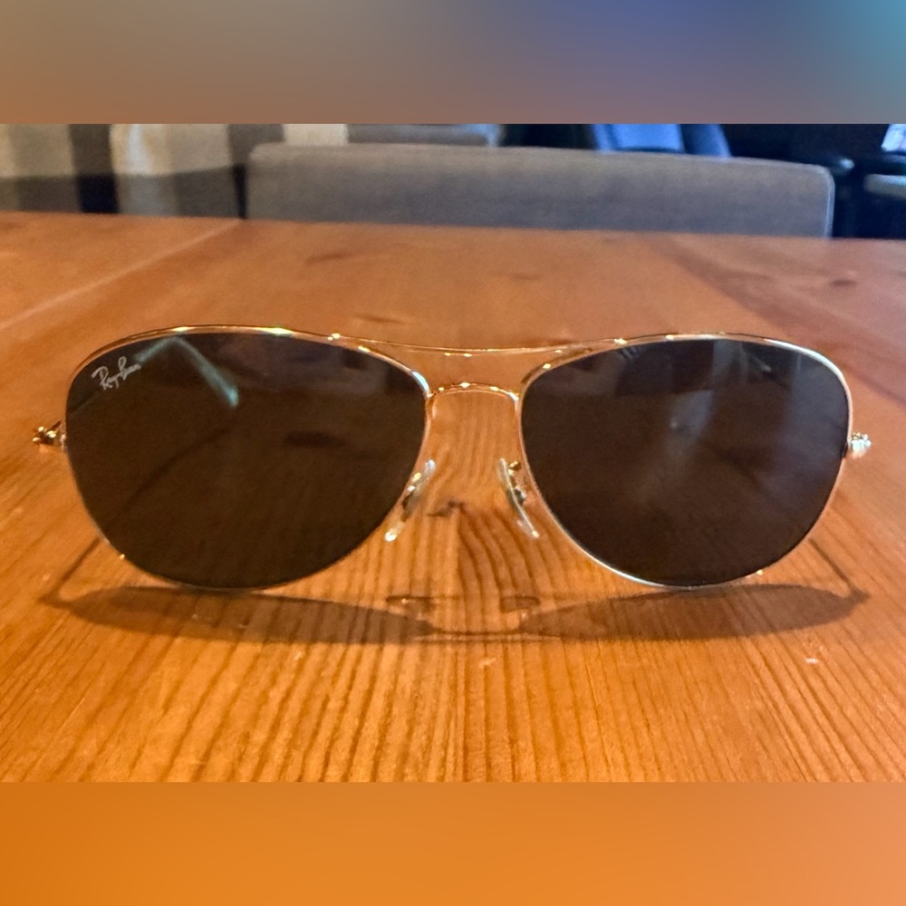 Ray-Ban Gold Frame Sunglasses with Dark Lenses